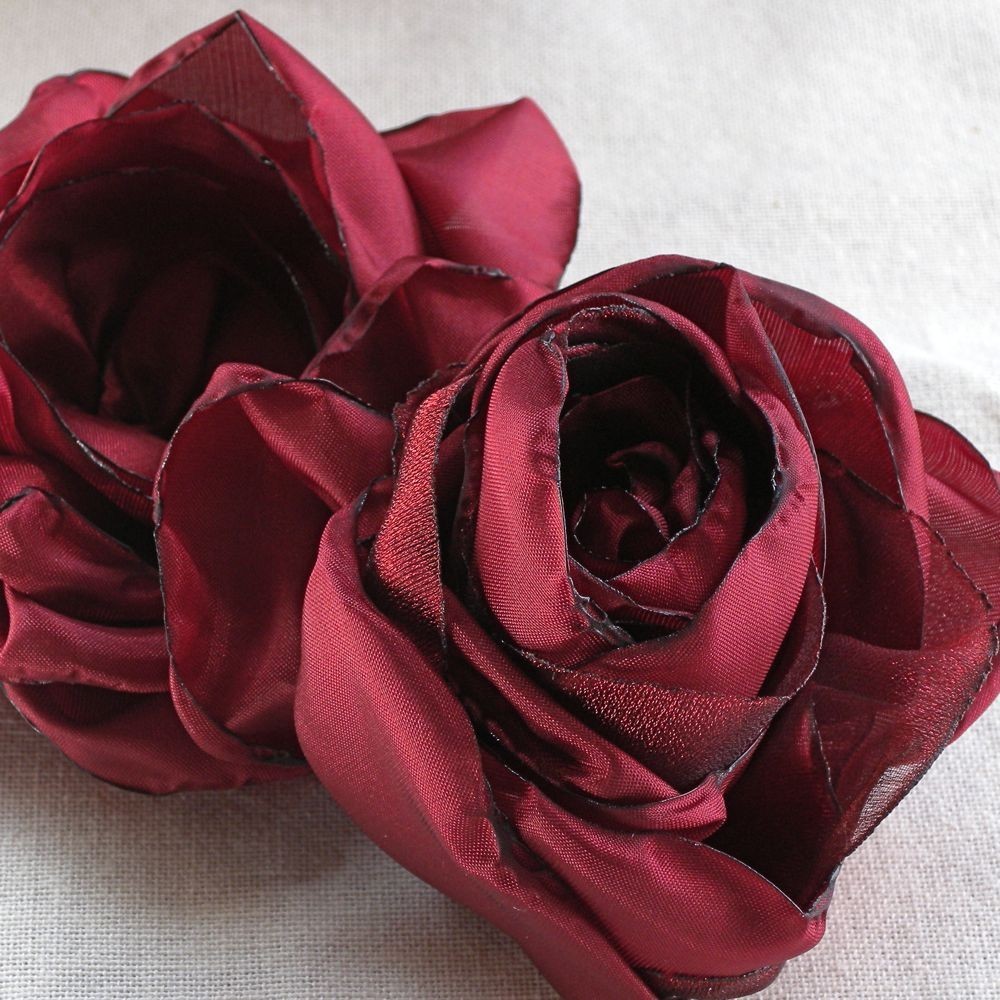 Роза из ткани / цветок из шифона / своими руками /Diy / Rose Chiffon / rose made of cloth